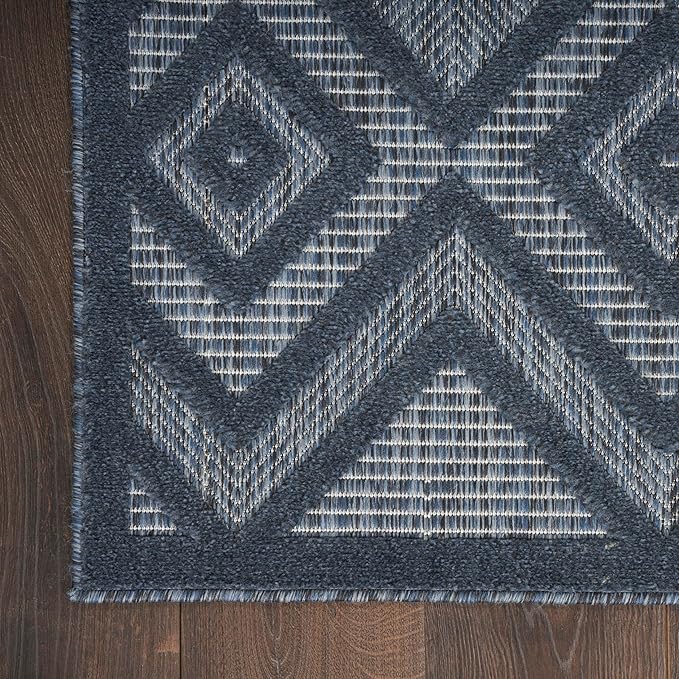 Nourison Home Versatile Navy Blue 6' x 9' Area Rug - Easy Clean, Non Shedding, Bed Room, Living Room, Dining Room, Kitchen (6' x 9')