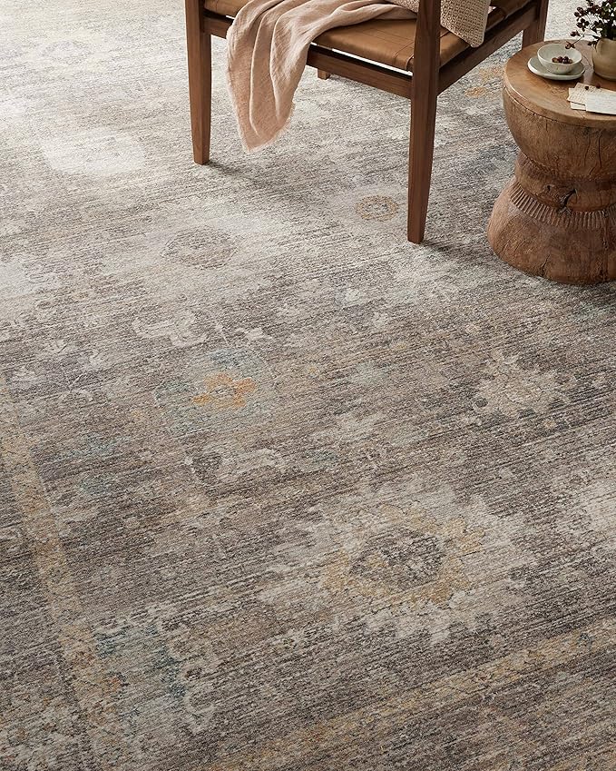 Loloi Magnolia Home by Joanna Gaines Millie Collection MIE-05 Stone/Natural 7'-10" x 10', .25" Pile Height, Area Rug