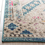SAFAVIEH Madison Collection Accent Rug - 4' x 6', Dark Blue & Yellow, Boho Distressed Design, Non-Shedding & Easy Care, Ideal for High Traffic Areas in Entryway, Living Room, Bedroom (MAD418N)