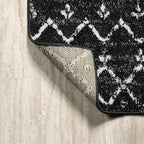 JONATHAN Y Boho Vintage Diamond Black/Ivory Indoor Area Rug 9X12 ft, Moroccan Hype for Living Room, Bedroom, Kitchen, Office, Easy-Cleaning, High Traffic, Pet-Friendly, Non-Shedding (MOH101D-9)