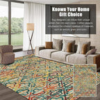 RUGSURE Washable Area Rugs, 3' x 5 ' - 1/6 Thick - Stain & Water Resistant Non-Slip - Perfect Resistant Rug for Living Room, Bedroom, Nursery, Pet & Child Friendly, Vibrant Colors Rugs, Multicolor