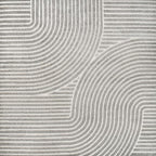 JONATHAN Y Hallie High-Low Curve Gray/Ivory 5x5 Square Indoor/Outdoor Area Rug, Minimalist, Pet Friendly, Non-Shedding, Stain Resistant, Hose-Washable for Backyard, Patio, Porch (SCN100A-5SQ)