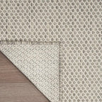 Nourison Home Courtyard Ivory Silver 8' x 10' Area Rug - Easy Clean, Non Shedding, Bed Room, Living Room, Dining Room, Kitchen (8' x 10')