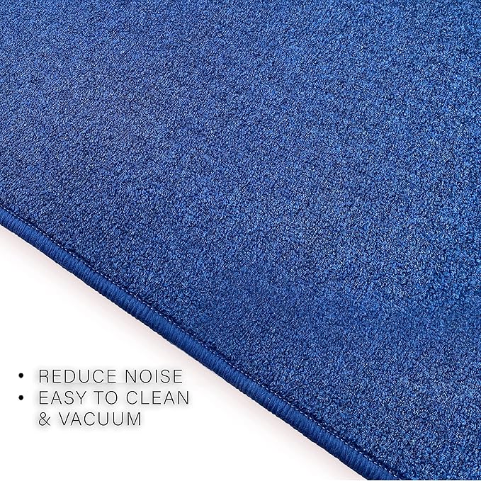 Custom Made Runner Rug Low Pile with Rubber Backing for Kitchen Foyer Hallway Entry Choose Your Length Size 26 Inch Wide Solid and Plain Dark Blue Color (40 feet x 26 inch)