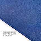 Custom Made Runner Rug Low Pile with Rubber Backing for Kitchen Foyer Hallway Entry Choose Your Length Size 26 Inch Wide Solid and Plain Dark Blue Color (25 feet x 26 inch)