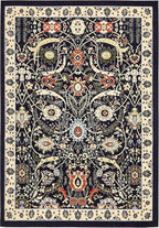 Unique Loom Espahan Collection Area Rug - Cape Cod (7' 1" x 10' Rectangle, Navy Blue/ Black)