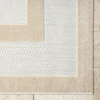 Abani Area Rugs - Modern Minimalist Pattern - Cream Rug for Living Room, Bedroom, Dining Room - Indoor/Outdoor - Easy to Clean - Non-Shedding - 6' x 9"