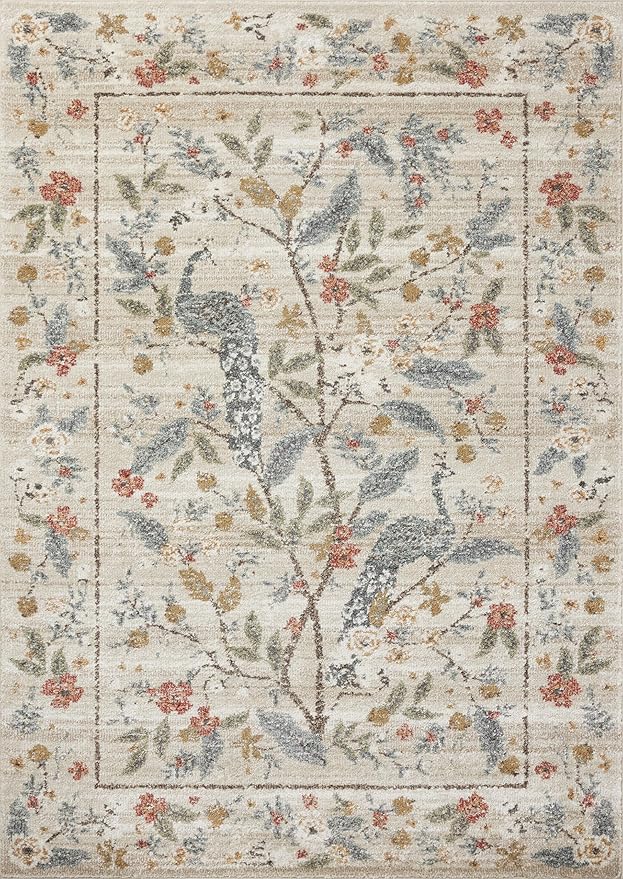 Loloi Rifle Paper Co. Laurel Collection LAU-05 Ivory 7'-10" x 10' Area Rug