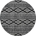 SAFAVIEH Tulum Collection Area Rug - 12' Round, Black & Ivory, Moroccan Boho Tribal Design, Non-Shedding & Easy to Clean, Ideal for Living Room, Bedroom, Dining Space (TUL272Z)