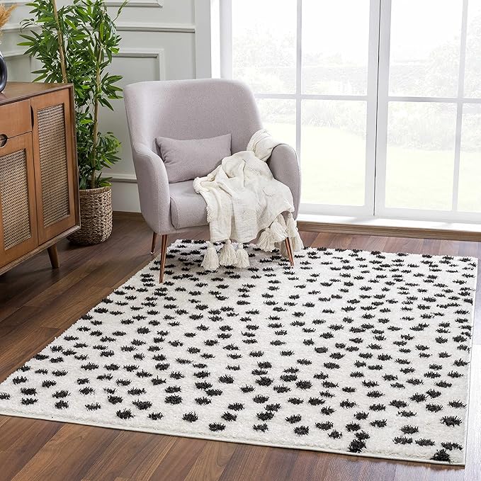 Hauteloom Cansu Hallway, Kitchen Runner Rug - Contemporary - Plush Pile - Black - 2'7" x 10'
