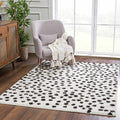 Hauteloom Cansu Living Room, Bedroom Area Rug - Plush Pile - Black - 6'7" x 9'