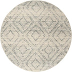 SAFAVIEH Adirondack Collection Round Rug - 12' Round, Ivory & Light Blue, Contemporary Design, Stain Resistant, Ideal for High Traffic Areas in Living Room, Bedroom & Dining Room (ADR131T-12R)