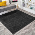 JONATHAN Y Haze Solid Low-Pile Black 9x9 Square Indoor Area Rug, Coastal,Bohemian,Minimalist,Classic, Easy-Cleaning for Living Room,Bedroom,Kitchen,Pet Friendly,Non-Shedding (SEU100I-9SQ)