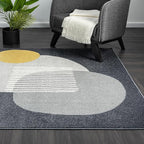 Abani Deco Collection Area Rug - Grey Minimalist Design -5'3" x 7'6"(5'x8') - Easy to Clean - Durable for Kids and Pets - Non-Shedding - Medium Pile - Soft Feel - for Living Room, Bedroom & Office