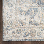 Nourison Home Astra Machine Washable Traditional Grey/Blue 7'10" x 10' Area Rug, Easy Clean, Non Shedding, Bed Room, Living Room, Dining Room, Kitchen (8x10)