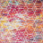 Unique Loom Trellis Frieze Collection Area Rug - Geometric (7' 10" Square, Multi/ Ivory)