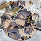 Rugshop Cream Bright Flowers Non Slip Non-Shedding Round Area Rug for Living Room, Dining Room and Bedroom, 8'