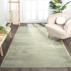 Eyely UES100O-6 Supersoft Haze Solid Low-Pile Indoor Area Rug, Coastal, Bohemian, Minimalist, Classic, Casual for Bedroom,Kitchen,Living Room,Non Shedding,Easy-Washing, Green, 6 X 9