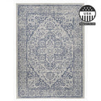FH Home Flat Woven Outdoor Rug - Waterproof, Easy to Clean, Stain Resistant - Premium Polypropylene Yarn - Vintage - Patio, Deck, Porch,Balcony - Ankara - Distressed Blue - 3ft 11in x 5ft 6in