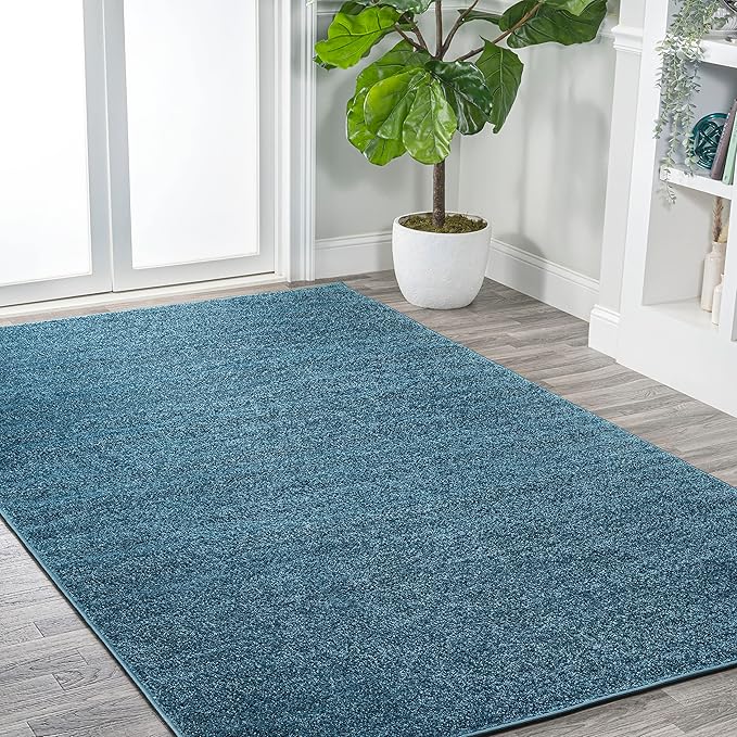 JONATHAN Y Haze Solid Low-Pile Turquoise Indoor Area Rug 12x15, Coastal,Bohemian,Minimalist,Classic, Easy-Cleaning for Living Room,Bedroom,Kitchen,Pet Friendly,Non-Shedding (SEU100H-15)
