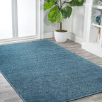 JONATHAN Y Haze Solid Low-Pile Turquoise Indoor Area Rug 6x9, Coastal,Bohemian,Minimalist,Classic, Easy-Cleaning for Living Room,Bedroom,Kitchen,Pet Friendly,Non-Shedding (SEU100H-6)