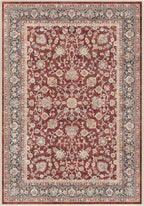 Well Woven Asha Rome Red 3'3" x 5' Area Rug - Oriental Floral Pattern, Easy Clean, Floor-Friendly Backing - for Living Room, Bedroom, and Dining Room