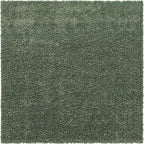 Unique Loom Davos Shag Collection Area Rug - Solid (7' 1" Square, Sage)