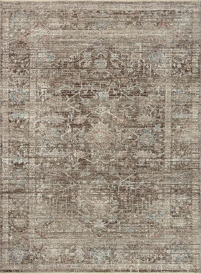 Loloi Magnolia Home by Joanna Gaines Millie Collection MIE-03 Charcoal/Dove 2'-7" x 8'-0", .25" Pile Height, Runner Rug