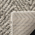 SAFAVIEH Hudson Shag Collection Area Rug - 10' x 14', Ivory & Grey, Chevron Design, Non-Shedding & Easy Care, 2-inch Thick Ideal for High Traffic Areas in Living Room, Bedroom (SGH375A)