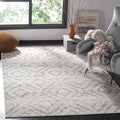SAFAVIEH Adirondack Collection Area Rug - 5'1" x 7'6", Light Grey & Grey, Modern Diamond Distressed Design, Non-Shedding & Easy Care, Ideal for High Traffic Areas in Living Room, Bedroom (ADR131C)