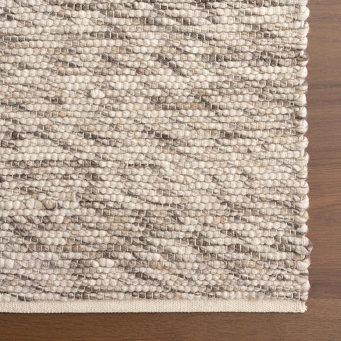 Rugs USA Marilyn Charcoal/Ivory, 9'6" x 13'6", Hand Woven, Marled, Wool, Soft and Cozy, High Traffic, Stain Resistant, Easy Clean, Durable Area Rug for Bedroom, Living Room, Dining, Den, Foyer