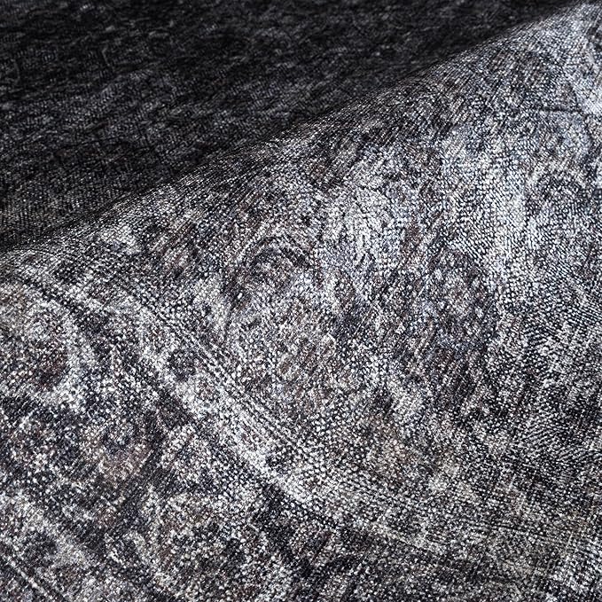 Fame Rugs Turkish Rug. Washable Vintage Oriental Antique Inspired Traditional Doormat Small Modern Area Rugs Luxury Entryway Entry Bedroom Bathroom Kitchen (396NN, 2'5 x 5')