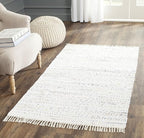 SAFAVIEH Rag Rug Collection Accent Rug - 2'6" x 4', Ivory & Multi, Handmade Boho Stripe Cotton, Ideal for High Traffic Areas in Entryway, Living Room, Bedroom (RAR121G)