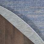 Nourison Home Nourison Essentials Blue Grey 8' x Round Area Rug - Easy Clean, Non Shedding, Bed Room, Living Room, Dining Room, Kitchen (8' x Round)