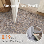 Hugear 5x7 Machine Washable Rugs Tradition Brown Hallway Area Rug Indoor Accent Rug Floral Low Pile Carpet Soft Throw Aesthetic Rug Bedroom Living Room Office Dining Room Kitchen Laundry Room Non Slip