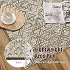 RUGSURE Washable Area Rugs, 5' x 7' - 1/6 Thick - Stain & Water Resistant Non-Slip - Perfect Resistant Rug for Living Room, Bedroom, Nursery, Pet & Child Friendly, Vibrant Colors Rugs, Brown