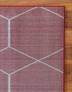 Unique Loom Trellis Frieze Collection Area Rug - Geometric (6' 1" x 9', Red/ Ivory)