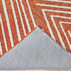 Alfa Rich 5x8 Geometric Burnt Orange Off White Washable Area Rugs for Living Room Bedroom Cotton Rug