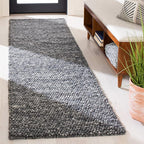 Safavieh Natura Collection Runner Rug - 2' x 14', Dark Grey, Handmade Wool Blend, Textured Design, Ideal for Hallway, Bedroom, Foyer (NAT620H)