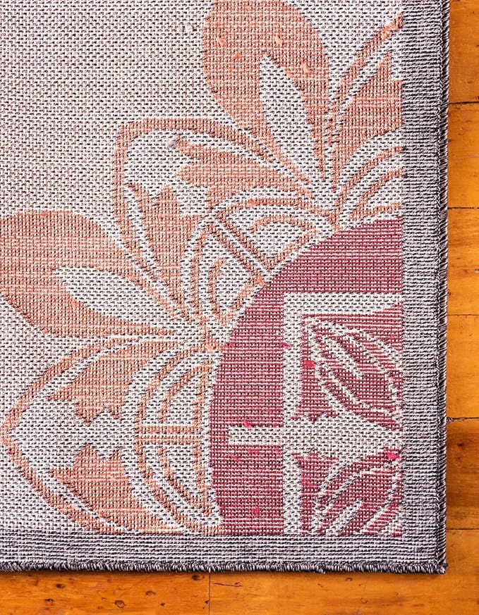 Unique Loom Outdoor Modern Collection Area Rug - Chicago (7' 1" x 10' Rectangle, Brown/ Orange)