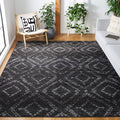 SAFAVIEH Adirondack Collection Area Rug - 9' x 12', Dark Grey & Grey, Modern Diamond Distressed Design, Non-Shedding & Easy Care, Ideal for High Traffic Areas in Living Room, Bedroom (ADR131F)