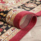 Well Woven Barclay Collection Medallion Kashan Red 8 ft Round Rug - for Living Room, Bedroom, and Dining Room