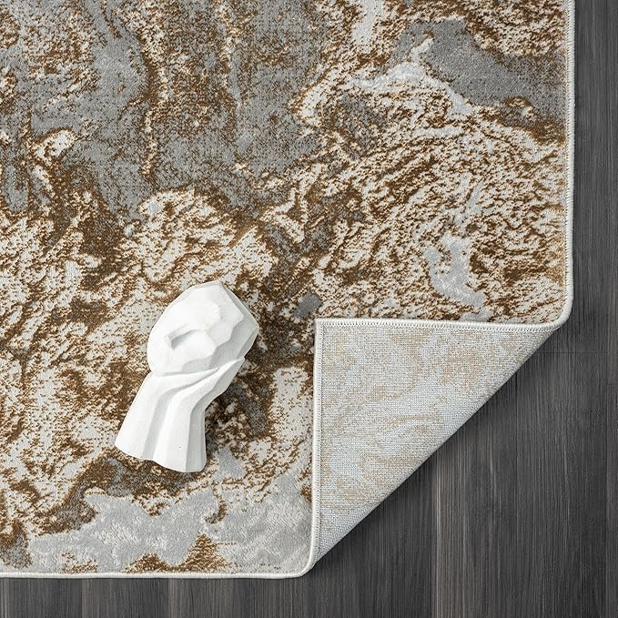 LUXE WEAVERS Marble Swirl Abstract Area Rug, Gray 4x5