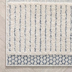 Well Woven Harlow Collection Briar Light Blue - Modern Tribal Minimalist Geometric 5x7 Area Rug - Ideal for Living Room, Dining Room & Bedroom - Durable, Stain Resistant & Easy to Clean