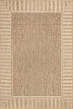 Nuloom Asha Light Brown/Ivory, 3'6" x 5', Casual, Striped Border, Soft and Cozy, High Traffic, Stain Resistant, Easy Clean, Durable Area Rug for Indoor/Outdoor Patio, Deck, Porch, Garden, Courtyard