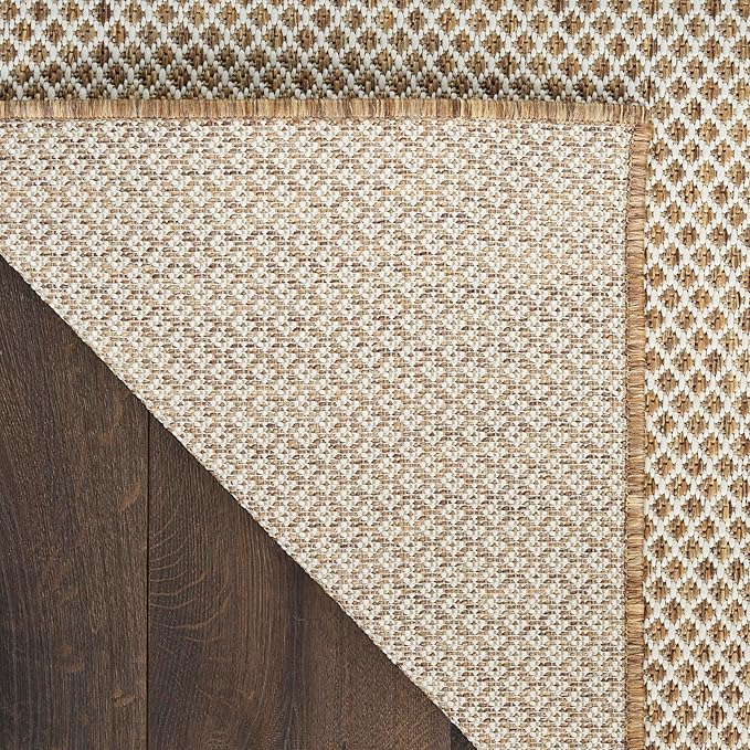Nourison Home Courtyard Jute Ivory 6' x 9' Area Rug - Easy Clean, Non Shedding, Bedroom, Living Room, Dining Room, Kitchen
