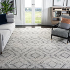 SAFAVIEH Adirondack Collection Area Rug - 10' x 14', Light Grey & Grey, Modern Diamond Distressed Design, Non-Shedding & Easy Care, Ideal for High Traffic Areas in Living Room, Bedroom (ADR131C)