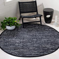 SAFAVIEH Rag Rug, Collection RAR121Z Handmade Boho Stripe Cotton Entryway Foyer Living Room Bedroom Kitchen Area Rug, 4', Round Black