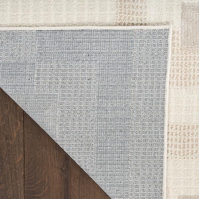 Nourison Nordic Ivory Beige 8' x 10' Scandinavian Area Rug - Easy Cleaning, Non Shedding, Bed Room, Living Room, Dining Room, Kitchen (8' x 10')