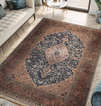 Keen Home Design 9x12 Rug - Machine Washable Area Rug with Non-Slip Backing, Ideal for Living Room, Dining Room, Bedroom - Vintage, Easy Clean, Durable, Low Pile Rug - (9' x 12')